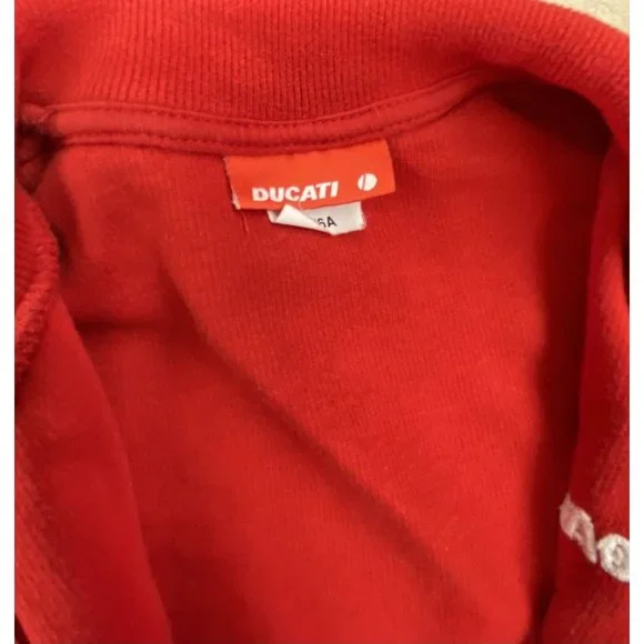 Ducati Boy’s Unisex Zip-Up Red Sweater Jumper 4/6 A Youth Made in Greece Vintage